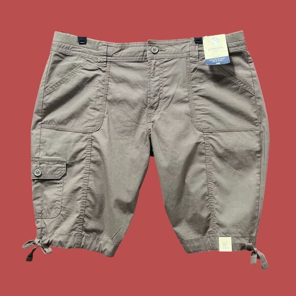 St. John's Bay - Women's Mid-Rise Cargo Bermuda Short - Brown - 12 - Picture 1 of 16